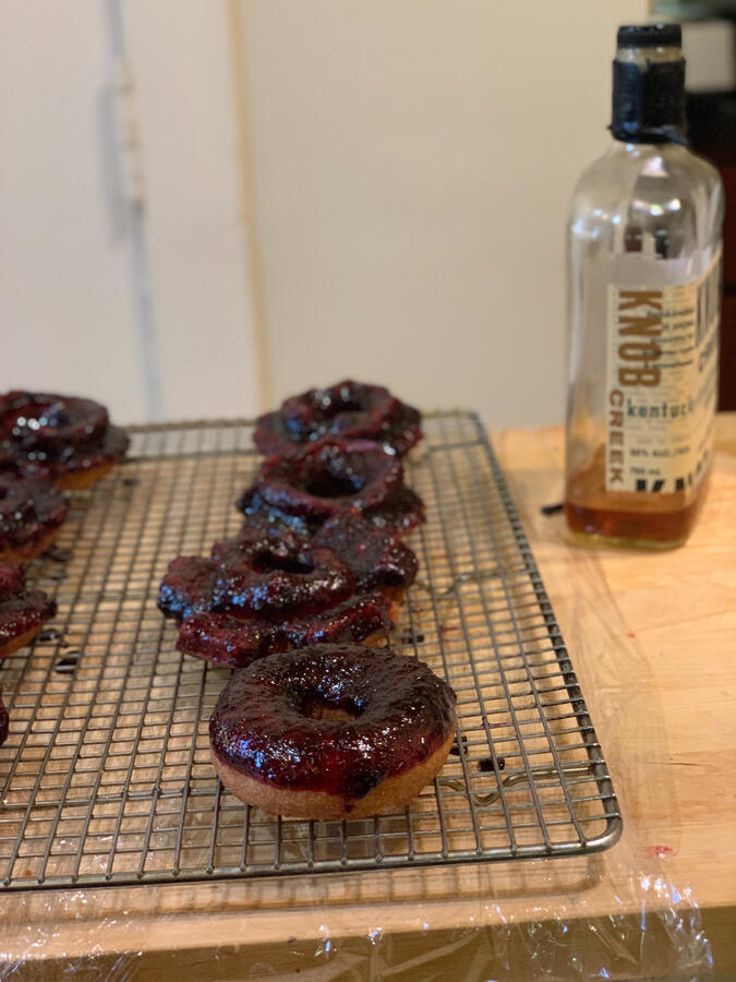 Blueberry Bourbon Old Fashioned Donuts